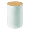 imagemDesign Plastic Round Trash Can Small Wastebasket  Garbage Bin Container with SwingClose Lid  Bathroom Garbage Basket  Holds Waste Recycling  13 Gallon  Basa Collection  BlackNaturalMint GreenNatural