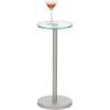 imagemDesign Side Table  Glass Top Nightstand for Bedrooms and Living Rooms  Living Room Table for Lamps and Other Dcor  ClearChromeChromeChrome Border
