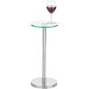 imagemDesign Side Table  Glass Top Nightstand for Bedrooms and Living Rooms  Living Room Table for Lamps and Other Dcor  ClearChromeChromeClear