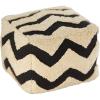 imagemDesign Tufted Bohemian Ottoman Pouf Seat  Modern Square Cube Poof Floor Chair for Living Room Bedroom Office Playroom and Nursery  Chevron  BlackWhite