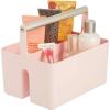 imagemDesign Under Sink Storage  Plastic and Metal Bathroom Caddy for Shampoo and Soaps  Portable Cosmetics Storage Organiser  BlushSatinLight PinkSatin