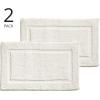 imagemDesign 100 Cotton Bath Mat  Soft HotelStyle Rectangular Bathroom Floor Rug  Plush Water Absorbent Cloth Bathmat for Outside BathtubShower Machine Washable Cotton Bath Rug 2 Pack NaturalTan