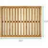 imagemDesign Bamboo NonSlip Rectangular Spa Bath Mat for Bathroom Showers Bathtubs Floors  Open Slatted Design Indoor and Outdoor Use  Echo Collection  Natural Wood
