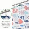 imagemDesign Decorative Fish Print  Easy Care Fabric Shower Curtain with Reinforced Buttonholes for Bathroom Showers Stalls and Bathtubs Machine Washable  72quot x 72quot  Bright Multi