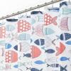 imagemDesign Decorative Fish Print  Easy Care Fabric Shower Curtain with Reinforced Buttonholes for Bathroom Showers Stalls and Bathtubs Machine Washable  72quot x 72quot  Bright Multi