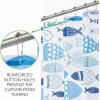 imagemDesign Decorative Fish Print  Easy Care Fabric Shower Curtain with Reinforced Buttonholes for Bathroom Showers Stalls and Bathtubs Machine Washable  72quot x 72quot  Blue MultiBlue Multi