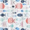 imagemDesign Decorative Fish Print  Easy Care Fabric Shower Curtain with Reinforced Buttonholes for Bathroom Showers Stalls and Bathtubs Machine Washable  72quot x 72quot  Bright Multi
