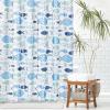 imagemDesign Decorative Fish Print  Easy Care Fabric Shower Curtain with Reinforced Buttonholes for Bathroom Showers Stalls and Bathtubs Machine Washable  72quot x 72quot  Blue MultiBlue Multi