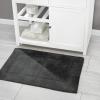 imagemDesign Microfiber Bath Mat Set  3 Piece Bathroom Rugs  NonSlip Floor Mats for After Bath Shower  Water Absorbent Machine Washable Bathroom Carpet Rugs  Hydra Collection  Set of 3 Black