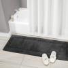 imagemDesign Microfiber Bath Mat Set  3 Piece Bathroom Rugs  NonSlip Floor Mats for After Bath Shower  Water Absorbent Machine Washable Bathroom Carpet Rugs  Hydra Collection  Set of 3 Black