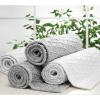 imagemDesign Soft 100 Cotton Luxury HotelStyle Rectangular Spa Mat Rug Water Absorbent Diamond Design  for Bathroom Vanity BathtubShower Machine Washable  34quot x 21quot  2 Pack  White
