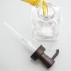 imagemDesign Square Glass Refillable Liquid Soap Dispenser Pump Bottle for Bathroom Vanity Countertop Kitchen Sink  Holds Hand Soap Dish Soap Hand Sanitizer Essential Oils  2 Pack  ClearBronzeClearBronze