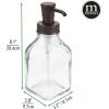 imagemDesign Square Glass Refillable Liquid Soap Dispenser Pump Bottle for Bathroom Vanity Countertop Kitchen Sink  Holds Hand Soap Dish Soap Hand Sanitizer Essential Oils  2 Pack  ClearBronzeClearBronze