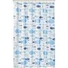 imagemDesign Decorative Fish Print  Easy Care Fabric Shower Curtain with Reinforced Buttonholes for Bathroom Showers Stalls and Bathtubs Machine Washable  72quot x 72quot  Blue MultiBlue Multi