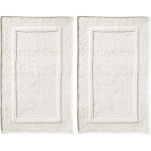 imagemDesign 100 Cotton Bath Mat  Soft HotelStyle Rectangular Bathroom Floor Rug  Plush Water Absorbent Cloth Bathmat for Outside BathtubShower Machine Washable Cotton Bath Rug 2 Pack NaturalTan
