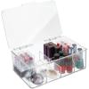 imagemDesign Hair Care and Accessories Storage Organizer Box for Bathroom Vanity to Hold Clips Hot Rollers Headbands Elastics Bobby Pins  8 Sections Clear