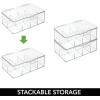 imagemDesign Hair Care and Accessories Storage Organizer Box for Bathroom Vanity to Hold Clips Hot Rollers Headbands Elastics Bobby Pins  8 Sections Clear