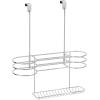 imagemDesign Hair Dryer Holder  Over Door Rack for Heated Tool and Hair Dryer Storage  Hanging Basket and Stand  SilverChrome
