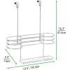 imagemDesign Hair Dryer Holder  Over Door Rack for Heated Tool and Hair Dryer Storage  Hanging Basket and Stand  SilverChrome