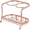 imagemDesign Hair Dryer and Flat Iron Holder  Ideal for Storage of Hair Dryer Hair Straightener Hair Brushes and More  Metal Hair Dryer Stand  Rose GoldRose Gold