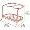 imagemDesign Hair Dryer and Flat Iron Holder  Ideal for Storage of Hair Dryer Hair Straightener Hair Brushes and More  Metal Hair Dryer Stand  Rose GoldRose Gold