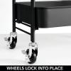 imagemDesign Metal 3Tier Rolling Utility Storage Carts  Organizer Trolley for Bathroom Kitchen Laundry Office and Kids Rooms  Heavy Duty Caddy with 4 Caster Wheels  Matte Black