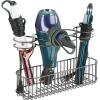 imagemDesign Metal Wire CabinetWall Mount Hair Care ampamp Styling Tool Organizer  Bathroom Storage Basket for Hair Dryer Flat Iron Curling Wand Hair Straightener Brushes  Holds Hot Tools  Graphite GrayGraphite Gray
