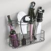 imagemDesign Metal Wire CabinetWall Mount Hair Care ampamp Styling Tool Organizer  Bathroom Storage Basket for Hair Dryer Flat Iron Curling Wand Hair Straightener Brushes  Holds Hot Tools  Graphite GrayGraphite Gray