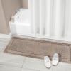 imagemDesign Microfiber Bath Mat Set  3 Piece Bathroom Rugs  NonSlip Floor Mats for After Bath Shower  Water Absorbent Machine Washable Bathroom Carpet Rugs  Hydra Collection  Set of 3 LinenTan