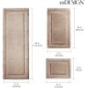 imagemDesign Microfiber Bath Mat Set  3 Piece Bathroom Rugs  NonSlip Floor Mats for After Bath Shower  Water Absorbent Machine Washable Bathroom Carpet Rugs  Hydra Collection  Set of 3 LinenTan