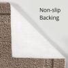 imagemDesign Microfiber Bath Mat Set  3 Piece Bathroom Rugs  NonSlip Floor Mats for After Bath Shower  Water Absorbent Machine Washable Bathroom Carpet Rugs  Hydra Collection  Set of 3 LinenTan