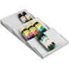 imagemDesign Plastic AdjustableExpandable Vitamin Rack Drawer Organizer Tray Insert for Bathroom Vanity Drawers  3 Slanted Storage Shelves  Supplements Medication  Light Gray