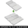 imagemDesign Plastic AdjustableExpandable Vitamin Rack Drawer Organizer Tray Insert for Bathroom Vanity Drawers  3 Slanted Storage Shelves  Supplements Medication  Light Gray