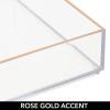 imagemDesign Plastic Beauty Organizer Bin for Bathroom Drawers Vanity or Countertops Storage for Makeup Brushes Palettes Blush Concealers or Hair Ties Lumiere Collection 12 Pack ClearRose Gold