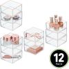 imagemDesign Plastic Beauty Organizer Bin for Bathroom Drawers Vanity or Countertops Storage for Makeup Brushes Palettes Blush Concealers or Hair Ties Lumiere Collection 12 Pack ClearRose Gold