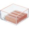 imagemDesign Plastic Beauty Organizer Bin for Bathroom Drawers Vanity or Countertops Storage for Makeup Brushes Palettes Blush Concealers or Hair Ties Lumiere Collection 12 Pack ClearRose Gold