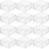 imagemDesign Plastic Beauty Organizer Bin for Bathroom Drawers Vanity or Countertops Storage for Makeup Brushes Palettes Blush Concealers or Hair Ties Lumiere Collection 12 Pack ClearRose Gold