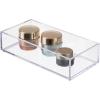 imagemDesign Plastic Beauty Organizer Bin for Bathroom Drawers Vanity or Countertops Storage for Makeup Brushes Palettes Blush Concealers or Hair Ties Lumiere Collection 3 Pack Clear