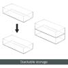 imagemDesign Plastic Beauty Organizer Bin for Bathroom Drawers Vanity or Countertops Storage for Makeup Brushes Palettes Blush Concealers or Hair Ties Lumiere Collection 3 Pack Clear
