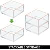 imagemDesign Plastic Beauty Organizer Bin for Bathroom Drawers Vanity or Countertops Storage for Makeup Brushes Palettes Blush Concealers or Hair Ties Lumiere Collection 12 Pack ClearRose Gold