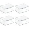 imagemDesign Plastic Cosmetic Storage Organizer Box Containers Hinged Lid for Bedroom Bathroom Vanity Shelf or Cabinet Holds Masks Palettes Nail Polish Lumiere Collection 4 Pack  Clear