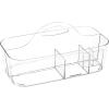 imagemDesign Plastic Divided Shower Organizer Basket Caddy Tote with Handle  Storage for Bathroom or Dorm  Holds Hand Soap Shampoo Sponges Scrubs and Body Wash  Lumiere Collection  Clear