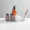 imagemDesign Plastic Divided Shower Organizer Basket Caddy Tote with Handle  Storage for Bathroom or Dorm  Holds Hand Soap Shampoo Sponges Scrubs and Body Wash  Lumiere Collection  Clear