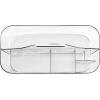 imagemDesign Plastic Divided Shower Organizer Basket Caddy Tote with Handle  Storage for Bathroom or Dorm  Holds Hand Soap Shampoo Sponges Scrubs and Body Wash  Lumiere Collection  Clear