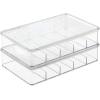 imagemDesign Plastic Divided Stackable Hair Makeup ampamp Jewelry Organizer Box with Hinge Lid for Bathroom Vanity Countertop  5 Sections  Stores Hair Clips Barrettes Accessories  Ligne Collection  Clear