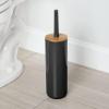 imagemDesign Plastic Freestanding Toilet Brush and Holder  Compact Toilet Brush for The Bathroom  Modern Sturdy Toilet Accessory  BlackWood Colour