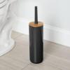 imagemDesign Plastic Freestanding Toilet Brush and Holder  Compact Toilet Brush for The Bathroom  Modern Sturdy Toilet Accessory  BlackWood Colour