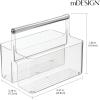 imagemDesign Plastic Shower Caddy Storage Organizer Utility Tote Divided Basket Bin  Metal Handle for Bathroom Dorm Kitchen Holds Soap Shampoo Conditioner  Aura Collection  ClearChrome