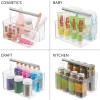 imagemDesign Plastic Shower Caddy Storage Organizer Utility Tote Divided Basket Bin  Metal Handle for Bathroom Dorm Kitchen Holds Soap Shampoo Conditioner  Aura Collection  ClearChrome