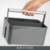 imagemDesign Plastic Shower Caddy Storage Organizer Utility Tote Divided Basket Bin  Metal Handle for Bathroom Dorm Kitchen Holds Soap Shampoo Conditioner  Aura Collection  Dark GrayMatte Satin